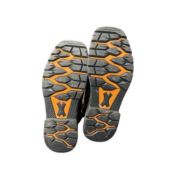 🤠 Ariat Work men 10.5EE Brown Leather Cowboy Boots – Pull-On Square Toe - Picture 6 of 8